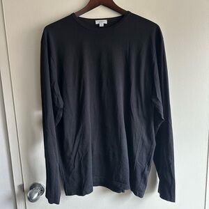 Sunspel Black Long Sleeve Shirt